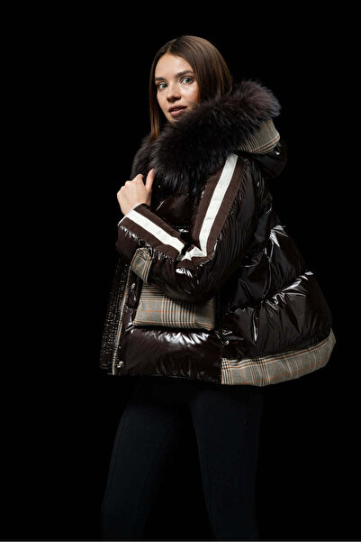 FLO CLO Printed Puffer Jacket With Fur Collar