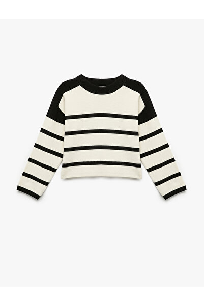 Koton Long Sleeve Crew Neck Striped Sweater