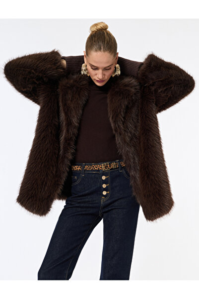 Koton Suni Kürk Kaban Kruvaze Uzun Kollu