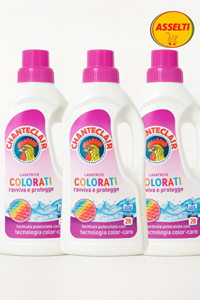 Chanteclair Set ASSELTI® – 3× Rufe Colorati (câte 28 de spălări fiecare) – Protecție intensă a culorii