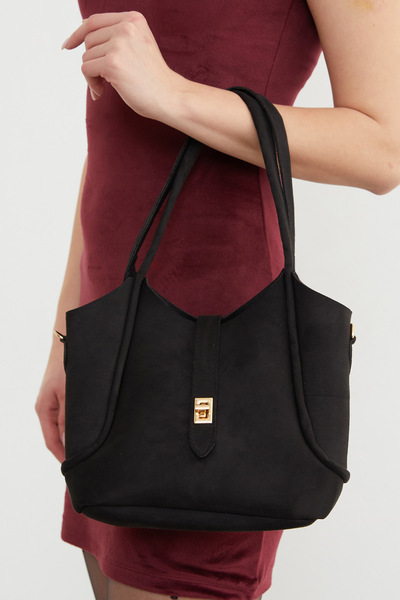 Fulla Moda Suede Zippered Puppy Arm Bag