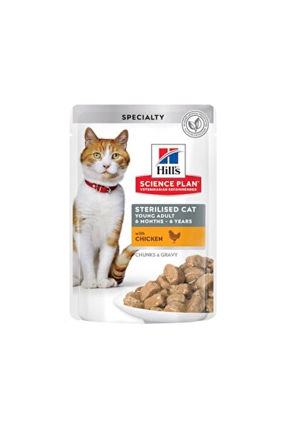 Hill's Science Plan Sterilised Wet Cat Food, Chicken, 12 x 85g