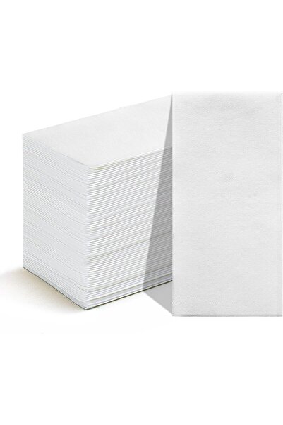 Generic Guest Towels Disposable Cloth-Like Paper Hand Napkins, Soft Absorbent, White, 100 Pack