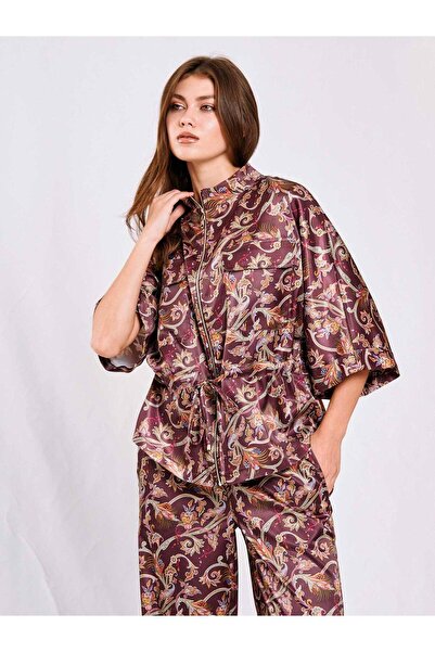 DOLCE QUEEN Satin Patterned Relax Fit Set