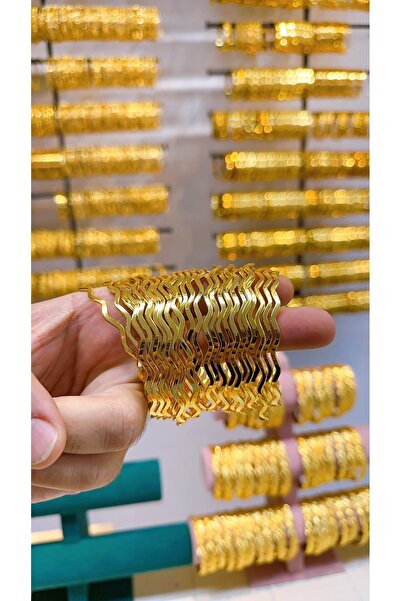 PREMİUM MERKEZ 22 ayar altın kaplama zikzak Ajda bilezik