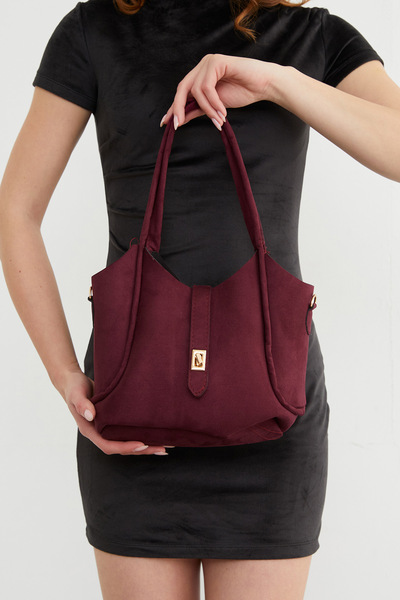 Fulla Moda Suede Zippered Puppy Arm Bag