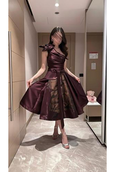 Rahibhdresses 🌟 تألقي بتفرد! فستان ميدي ميكادو وجاكار