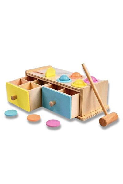 OEM Wooden Permanent Box with Balls and Tokens, Educational Game Set for 3-Year-Old Children,