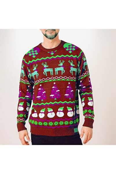 MIXSNOW New men's knitted sweater Christmas casual slim lazy style round neck yarn splicing knitted sweater