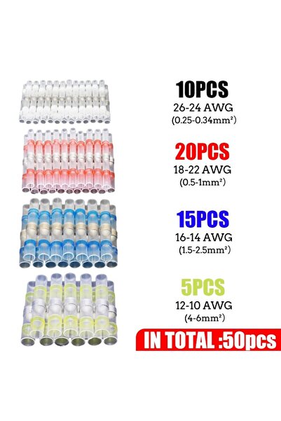 Choice11 50 قطعة من موصلات الأسلاك القابلة للانكماش بالحرارة SST21 ذات الأكما...