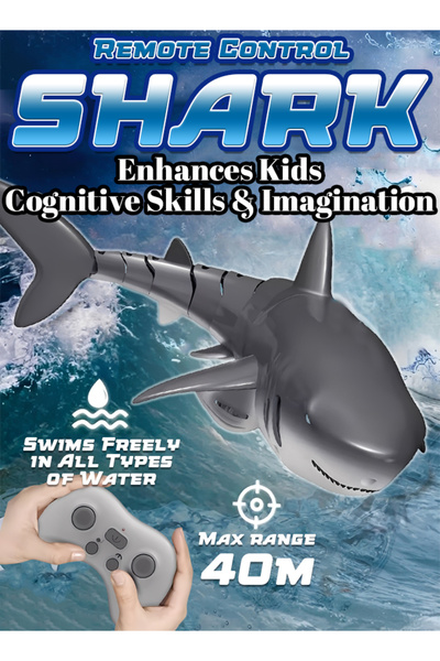 Generic لعبة سمكة قرش واقعية عن بعد - جهاز تحكم تحت الماء مقاوم للماء لحفلات ...
