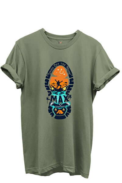 WİDİ Tema pescuit și aventură cu imprimeu bumbac 100% Regular Fit guler rotun...