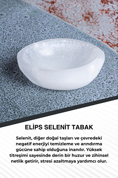Saff Doğal Taş Elips Selenit Tabak no.1