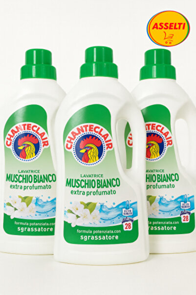 Chanteclair Set ASSELTI® Origin Italia – 3 x Muschio Bianco, 28 spălări, detergent extra-parfumat