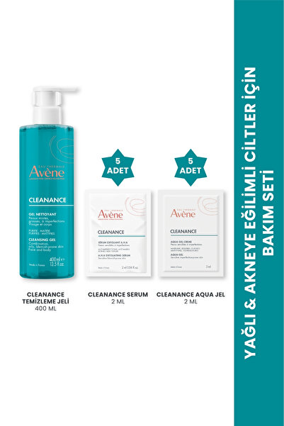 Avene Yağlı & Akneye Eğilimli Ciltler İçin Bakım Seti (Serum + Jel) Hediyeli