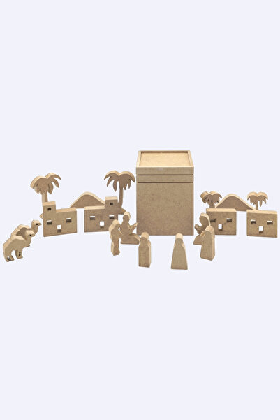 na neşeli ahşap DES30 Değerler eğitimi serisi Ahşap KABE MAKETİ boyanabilir İ...