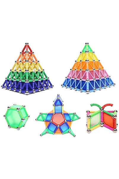 PROCART 3D magnetic construction set, 350 pieces, multicolor, educational, interactive, age 6+,