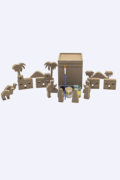 na neşeli ahşap DES31 Değerler eğitimi serisi Ahşap KABE MAKETİ boyanabilir İ...