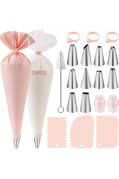 choice2 مجموعة من 40 قطعة من أكياس الأنابيب الوردية ونصائح تزيين الكيك بنفسك ...