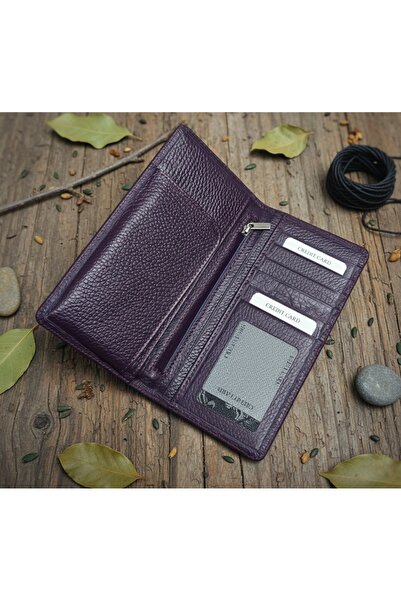 PASSTELL %100 Hakiki Deri Unisex Telefon Koymalı Cüzdan El Portföyü