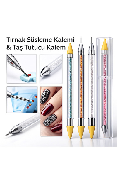 Prestij Boncuk Tırnak Süsleme Kalemi ve Taş Tutucu Kalem