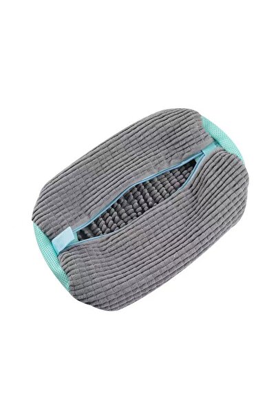 Choice5 قطعة واحدة رمادية، نصف قطعة من واقيات أكياس غسل الأحذية، ألياف ناعمة من البوليستر، مناسبة لغسل الأحذية في الغسالة