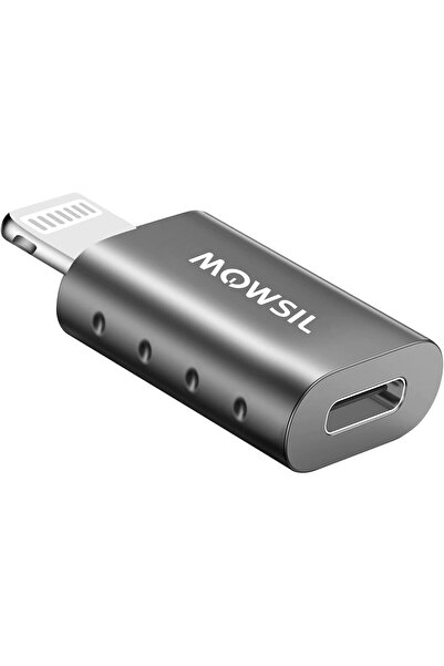 MOWSIL محول Lightning إلى USB-C، USB 3.1 Type-C أنثى إلى Lightning ذكر، 480 ميجابت في الثانية، سبيكة زنك
