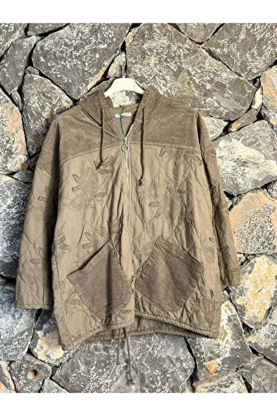 Punta Otantik Yg13279 Velvet Patchwork Embroidery Detailed Quilted Italian Ja...