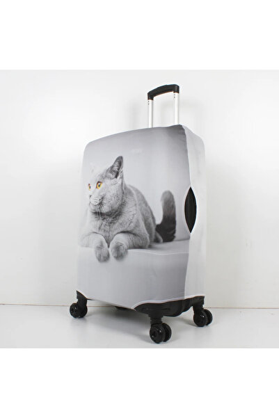 Trink Çanta غطاء حقيبة من القماش وغطاء للحقائب (77-قطة رمادية) كابين