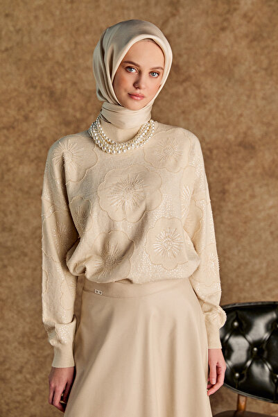 Setrms Çiçekli Yarım Balıkçı Triko Bluz