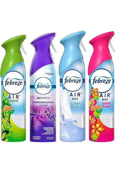 Febreze Air Freshener Odor Eliminator Spray, Assorted Scents, 4 Pack (8.8 oz each)