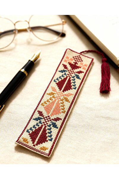 Zaytoon فاصل كتب من القماش المطرز الفلسطيني (تاتريز) 16×5 سم