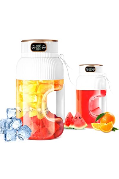 Optim Solution Portable 2-in-1 Blender 150 W, 10 Blades, Digital Display, 1L, USB, 25 x 10 cm, White