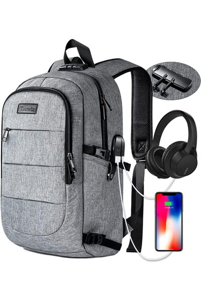 Tzowla Laptop Travel Backpack, Water-Resistant Anti-Theft, Fits 15.6" Laptop