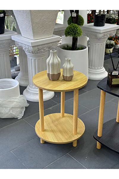 co arma Simple Modern Black 2-Tier Coffee Table with Waterproof Top CO-101