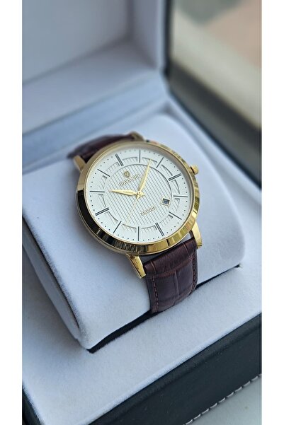 Raymond Rym-4735 Quartz Classic Men's Watch - 2 Years Warranty Gold-Brown-White