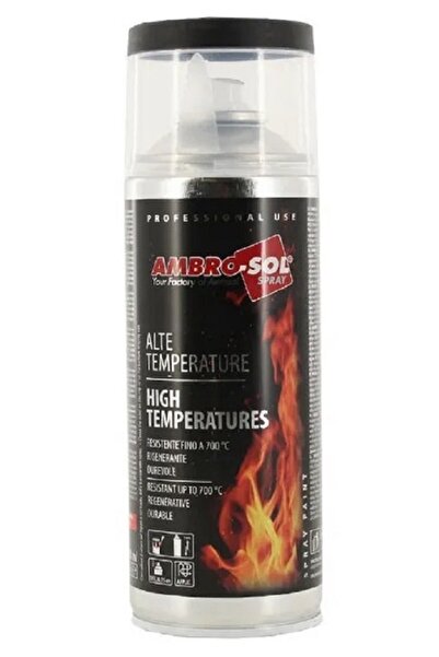 AMBROSOL Ambro-Sol 700°c Isıya Dayanıklı Siyah Mat Sprey Boya 400 Ml