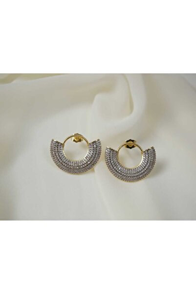 ATELİER TUĞBA Kp090 Shiny Half Moon Earrings