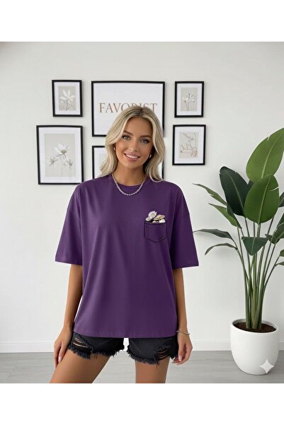 FAVORİST Floare cu imprimeu Femeie tricou