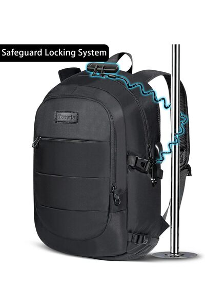 Tzowla Anti-Theft Laptop Backpack Waterproof with USB Charging Port & Lock for 15.6–17.3"