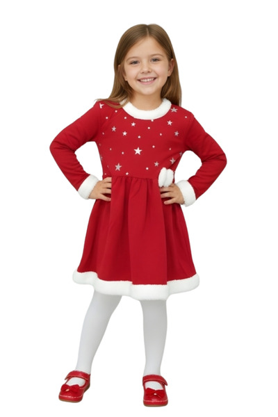 CRASSİ فستان بناتي عيد الميلاد مطبوع