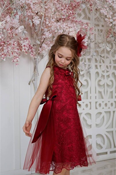 PİXİNADELUXE Kısa Kol Tüllü Kat Kat Prenses Elbise