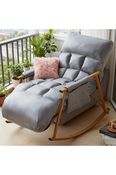 Topone1Topone1 Portable high-back rocking chair with side pockets, suitable for living rooms, bedrooms