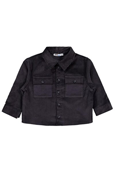 Civil Boys Double Pocket Velvet Shirt for Ages 2-5 - Gray 5-6 Years