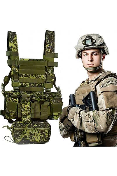 Optim Solution Military Tactical Vest, Lightweight, Molle Compatible for Airsoft, 900D Nylon, Camouflage, Adjustabl
