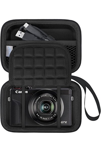 Lacdo حقيبة كاميرا لكاميرا كانون باور شوت G7 X Mark III / G7 X Mark II، لون أسود