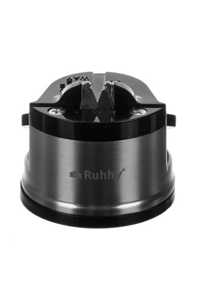 Ruhhy Ascuțitor profesional pentru cuțite și foarfece Carbură de tungsten, Bază cu ventuză, Negru/Argintiu