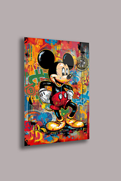 gxe.art Pictură colorată pe sticlă Mickey Pop-Art