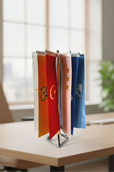 Uretti - Ahmet 9651 0347 16 Büyük Türk Devleti Metal Bayrak Seti