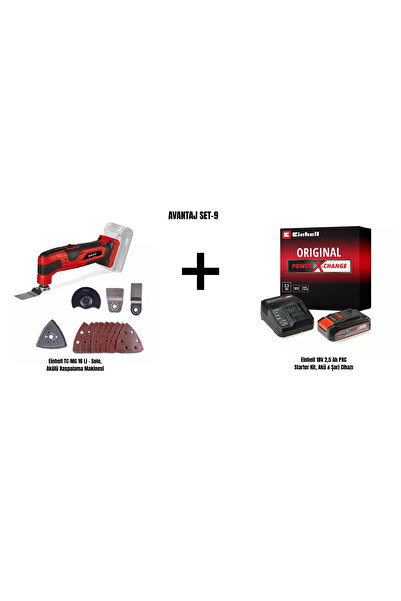 Einhell Set-9 (Einhell TC-MG 18 Li Akülü Raspalama Makinesi+Einhell 18V 2,5 Ah Akü & Şarj Cihazı)